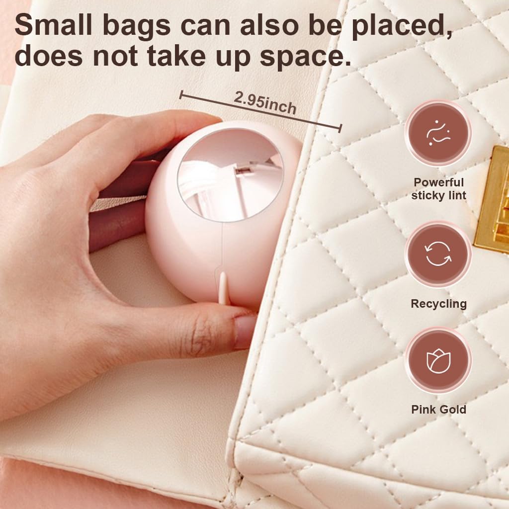 MAYCREATE Washable Reusable Lint Roller Ball, Sticky Portable Pet Hair Removal Tool for Clothes, Portable Dog Cat Hair Remover Rollers Ball for Travel Household, Pink