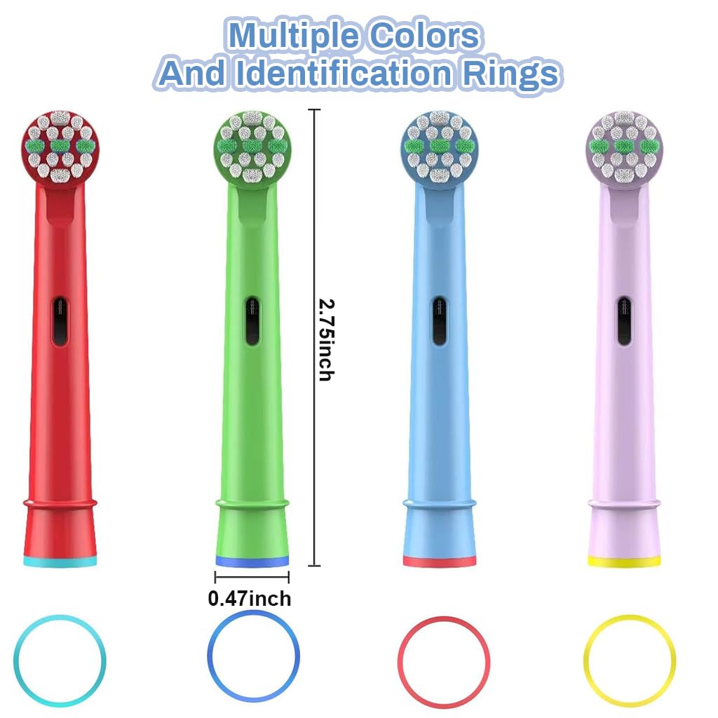 MAYCREATE 4 Pack Kids Toothbrush Heads Compatible with Oral B Children Electric Toothbrush Head Replacement
