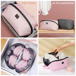 MAYCREATE Underwear Travel Bag for Luggage with Zippered Privacy Design and Handle | 21x13x24 cm Waterproof PU Organizer