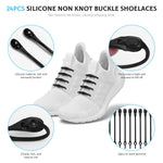 MAYCREATE 24Pcs No Tie Shoelaces, Elastic Thin Shoe Laces, No Tie Replacements Shoes Laces Stretchy Bungee Running Training for Unisex Adults