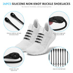 MAYCREATE No Tie Shoelaces 24Pcs for Running and Training with Snap Closures | Elastic Fit