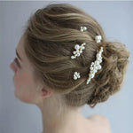 MAYCREATE 5Pcs Bridal Hair Accessories for Women,Stylish Hair Comb Clips Hair Pins for Women and Girls,party Bridesmaid Faux Pearl Hair Bun Pins Hair Jewellery