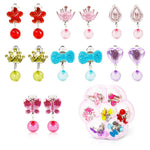 MAYCREATE Clip On Earrings for Girls featuring 6 Pairs Resin Unicorn Designs | Non Pierced Jewelry