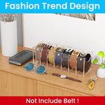 MAYCREATE Belt Organizer for Closet Storage with 7 Compartments acrylic design | Clear Holder for Belts and Accessories