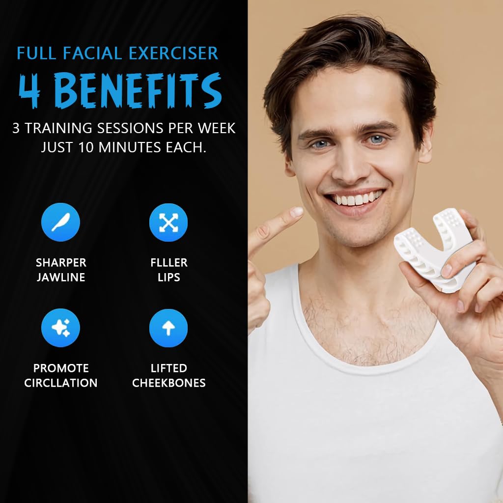 MAYCREATE 40lbs Jawline Exerciser Tool for Men Women Foodgrade Silicone Jaw Line Shaper Jaw Exerciser for Intermediate & Advance Users