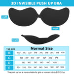 MAYCREATE 1 Pair Silicone Wire Free Stick-On Bra Padded, Adhesive Bra Strapless Invisible Reusable Sticky Bra for Backless Dress, Black