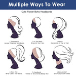 MAYCREATE Sport Headbands for Women with Quick Dry Moisture Wicking Fabric | 6PCS Boho Stretchy Pre Tied Bands for Yoga and Running