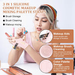 MAYCREATE Makeup Mixing Palette Wristband for Artists with 6 Tool Sleeves and Silicone Tray