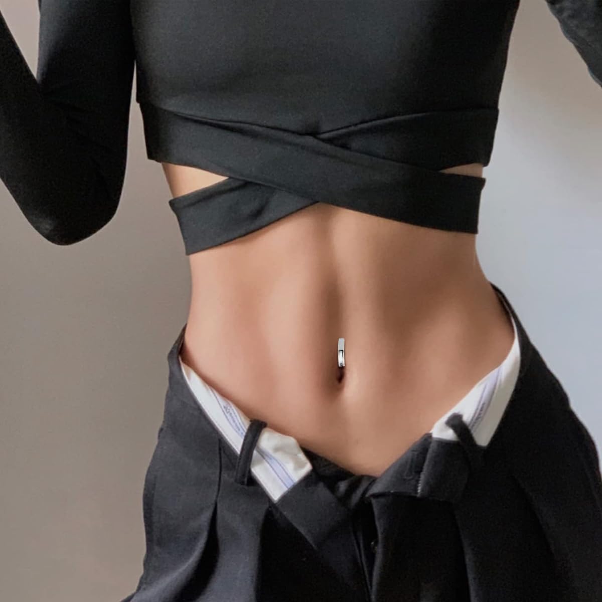 MAYCREATE 3pcs Belly Button Ring Silver Belly Button Ring Creative Navel Rings for Women Girls Navel Rings Body Piercing Fancy Belly Piercing Jewelry