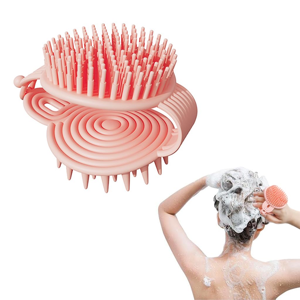 MAYCREATE Silicone Body Scrubber, 2 in 1 Bath and Shampoo Brush, Soft Silicone Loofah for Sensitive Skin, Double-Sided Body Brush for Men Women, Lathers Well, Gentle Exfoliating