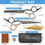 MAYCREATE Hair Cutting Scissors Kit for Home and Salon with 2 PCS Stainless Steel Shears