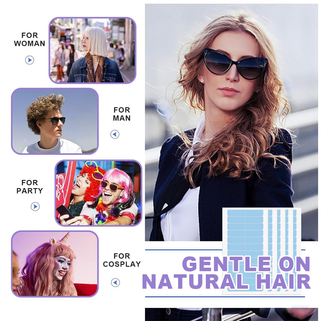 MAYCREATE 60 Pieces Tape-in Hair Extensions Adhesive Tabs Hair Extension Tape Tabs 4x0.8cm Double Side Adhesive Tape Sweat-proof Slim Invisible Hair Extension Tape Tabs