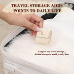 MAYCREATE Mini Travel Jewelry Bag for Trips with Snap Button Closure and PU Material | 3 Piece Organizer Set