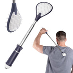 MAYCREATE Extendable Back Scratcher for Itchy Backs with Dual-Sided Massager and 26 in Telescoping Handle | Portable Stainless Steel Gift for Men and Women
