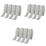 MAYCREATE Self Adhesive Rhinestone Strips for DIY Crafts with 4 Rolls 10mm x 1 Yard Silver | Wall Decoration