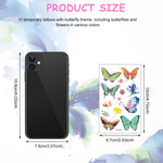MAYCREATE Butterfly Tattoo Stickers for Face and Arm featuring 10 Sheets 12×6 cm Waterproof Designs