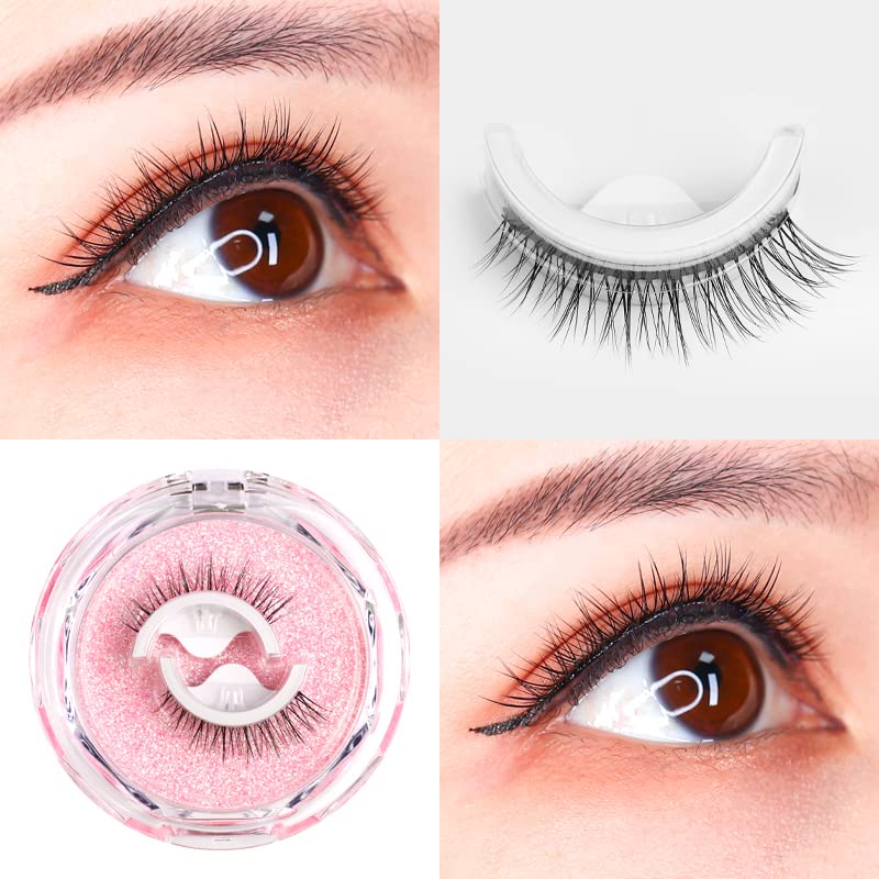 MAYCREATE False Eyelashes for Daily and Party Wear featuring 11mm Self Adhesive Design | Reusable Waterproof Faux Lashes