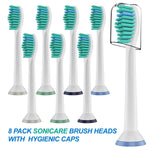 MAYCREATE Electric Toothbrush Heads for Philips featuring Anti Slip Base and Nylons Bristles 8 Pack