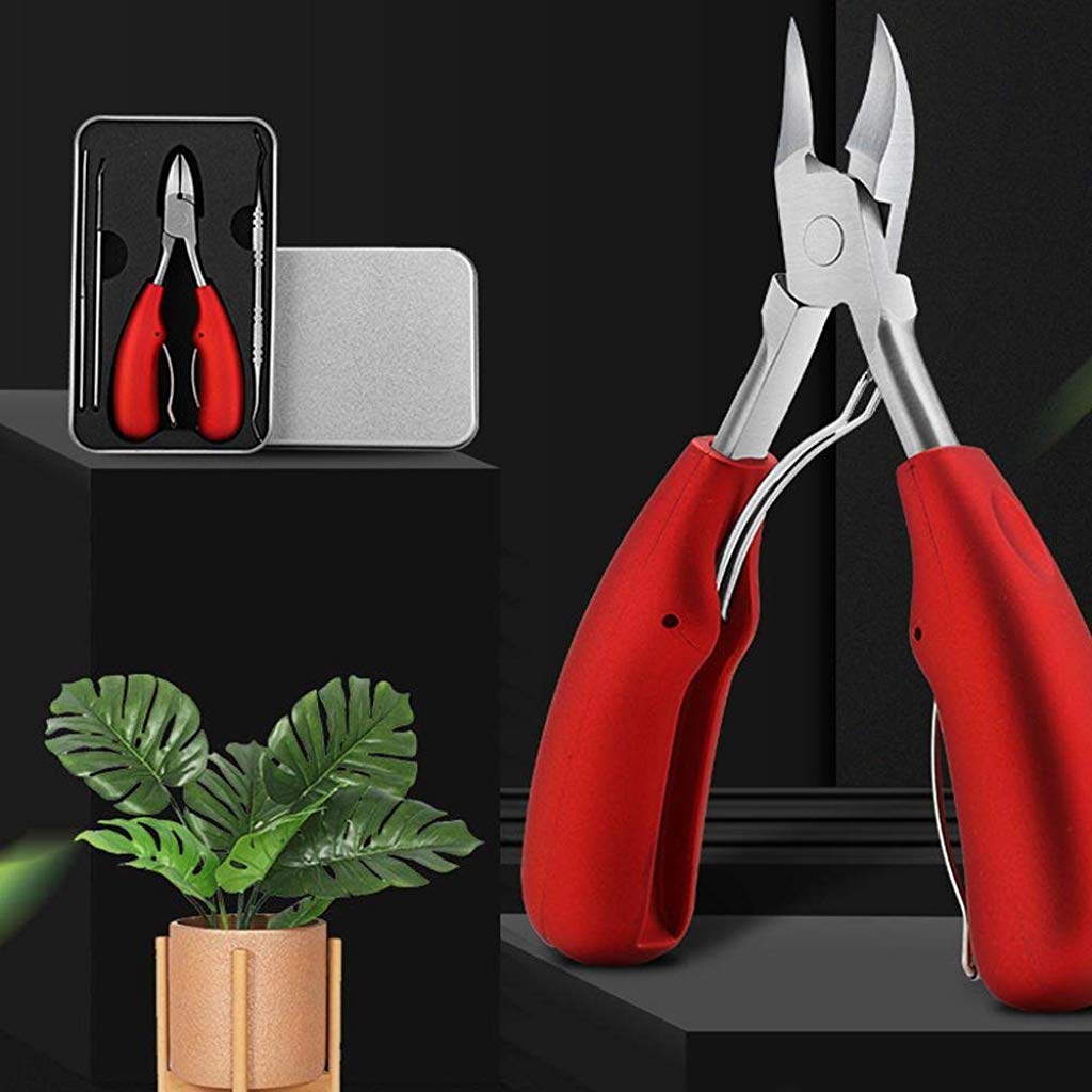 MAYCREATE Toe Nail Clipper Professional Pedicure Tools Kit with Nail File (Black?5pcs)