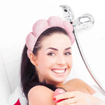 MAYCREATE Spa Headband for Makeup and Face Washing featuring Soft Sponge Clouds Design | 2PCS Pink Set