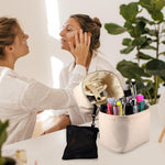 MAYCREATE Makeup Bag for Travel with Dual Zipper Standup Design 16.5×12×7 cm Nylon Pink