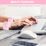 MAYCREATE 2 Pairs Wrist Spa Washband Microfiber Wrist Wash Towel Band Wristband for Washing Face Absorbent Wrist Sweatband for Women Girls, Prevent Liquid from Spilling (Blue+Pink)