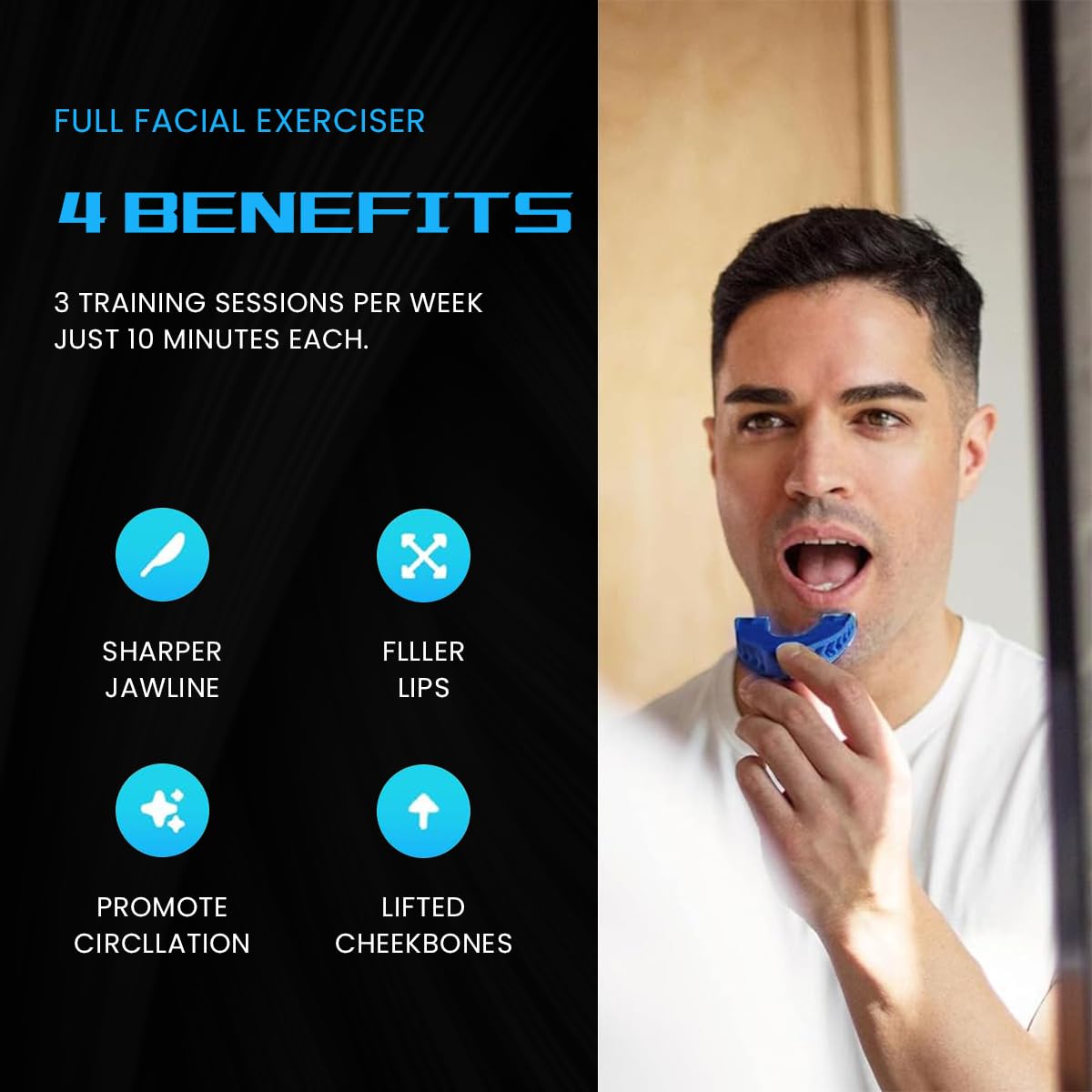 MAYCREATE 3Pcs Jawline Exerciser Tool for Men & Women, 3 Resistance Levels (40/50/60lbs), BPA-Free Silicone, Perfect for Toning Facial Muscles, Portable with Storage Case