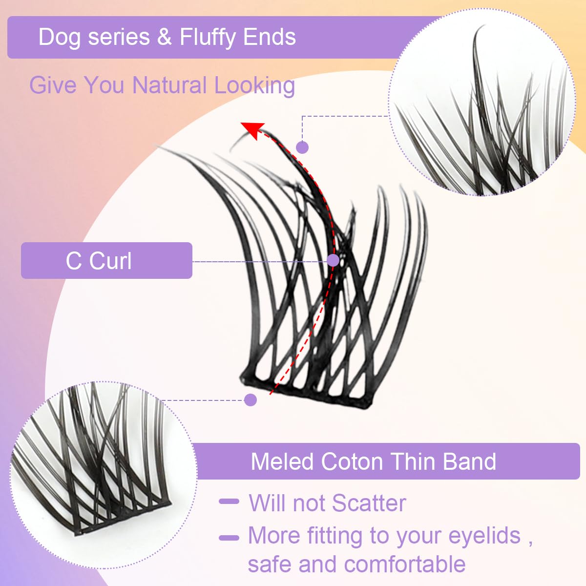 MAYCREATE Lash Clusters for DIY Natural Volume | 100pcs 11mm 3D Fiber Individual Extensions