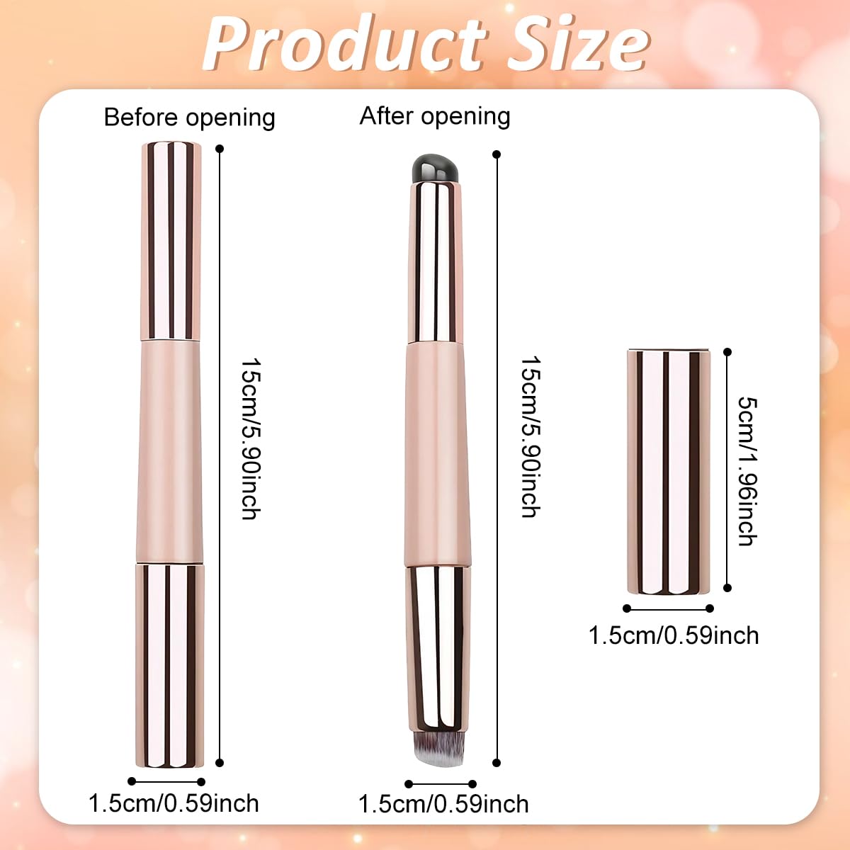 MAYCREATE Lipstick Silicone Brush for Travel Makeup with Dual End Applicator and Pink Lid