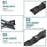 MAYCREATE Nail Cutter for Men with 0.6×3.5 in Travel Size and Rivet Button Control | Stainless Steel Clippers with Leather Cover