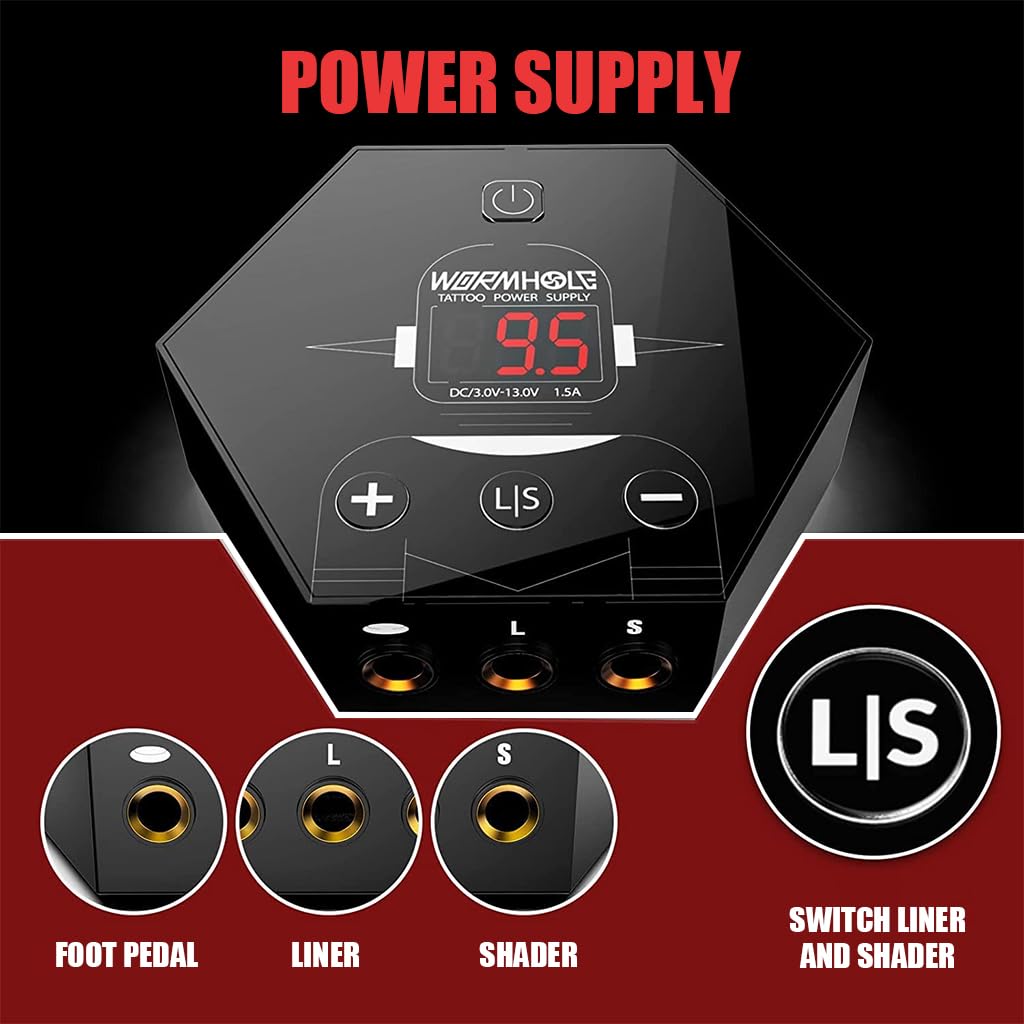 MAYCREATE Tattoo Machine with Cartridge Tattoo Machine Kit Pen Rotary Tattoo Machine Shader & Liner Machine Tool Cartridge for Professional Tattoo Beginners