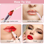 MAYCREATE Retractable Travel Lipstick Brush 2 in 1 Double-ended Lipstick Brush Lip Liner Brush Dustproof Design Versatile Makeup Brush for Lipstick, Lip Balm, Lip Gloss, Concealer