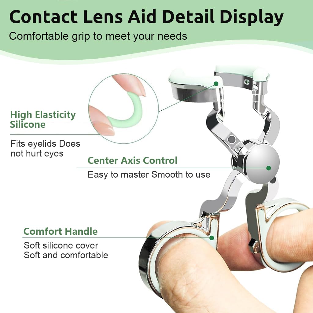 MAYCREATE Contact Lens Wearing aids, Contact Lens Case and Contact Lens Remover Plunger Suction Cup, Eyeglass Clips Support for Travel Outdoor