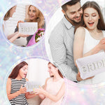 MAYCREATE Bride Makeup Pouch for Weddings featuring Pearl Rhinestones and Zipper Closure 20.5x8x12.5cm