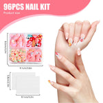 MAYCREATE False Nails for DIY Manicure featuring Fruit and Swirl Designs | Reusable Set