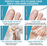 MAYCREATE Ingrown Toenail Clippers for Thick Nails with Ergonomic Handle featuring 9PCS Stainless Steel Tools | for Men and Seniors Pedicure Care