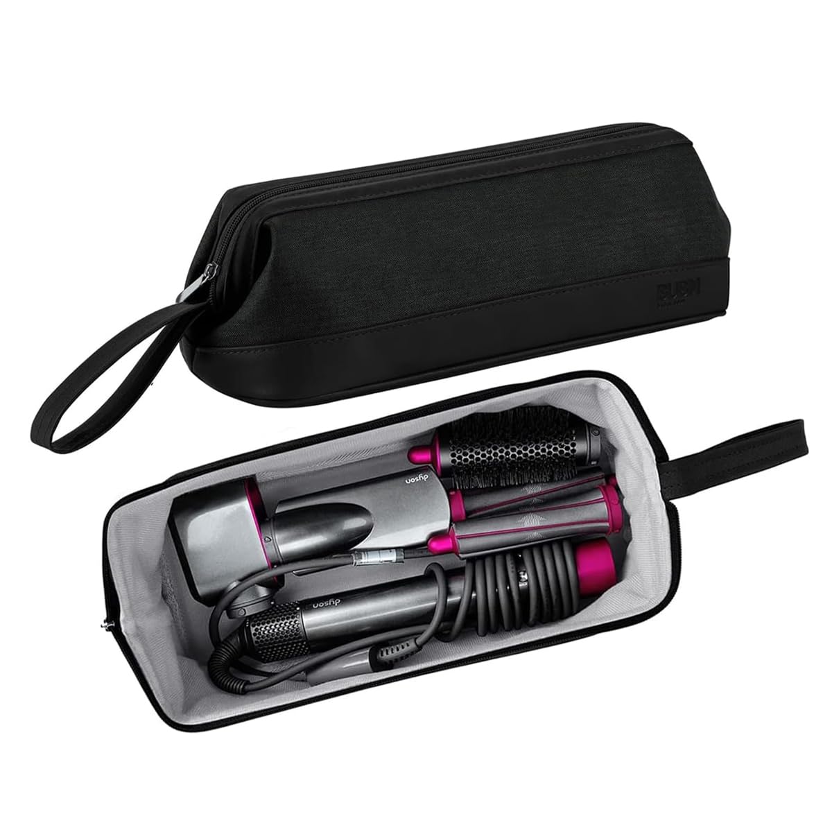 MAYCREATE Airwrap Travel Case for Dyson and Shark Flexstyle with 35x15x19cm Storage | Nylon Green Pouch for Hair Tools