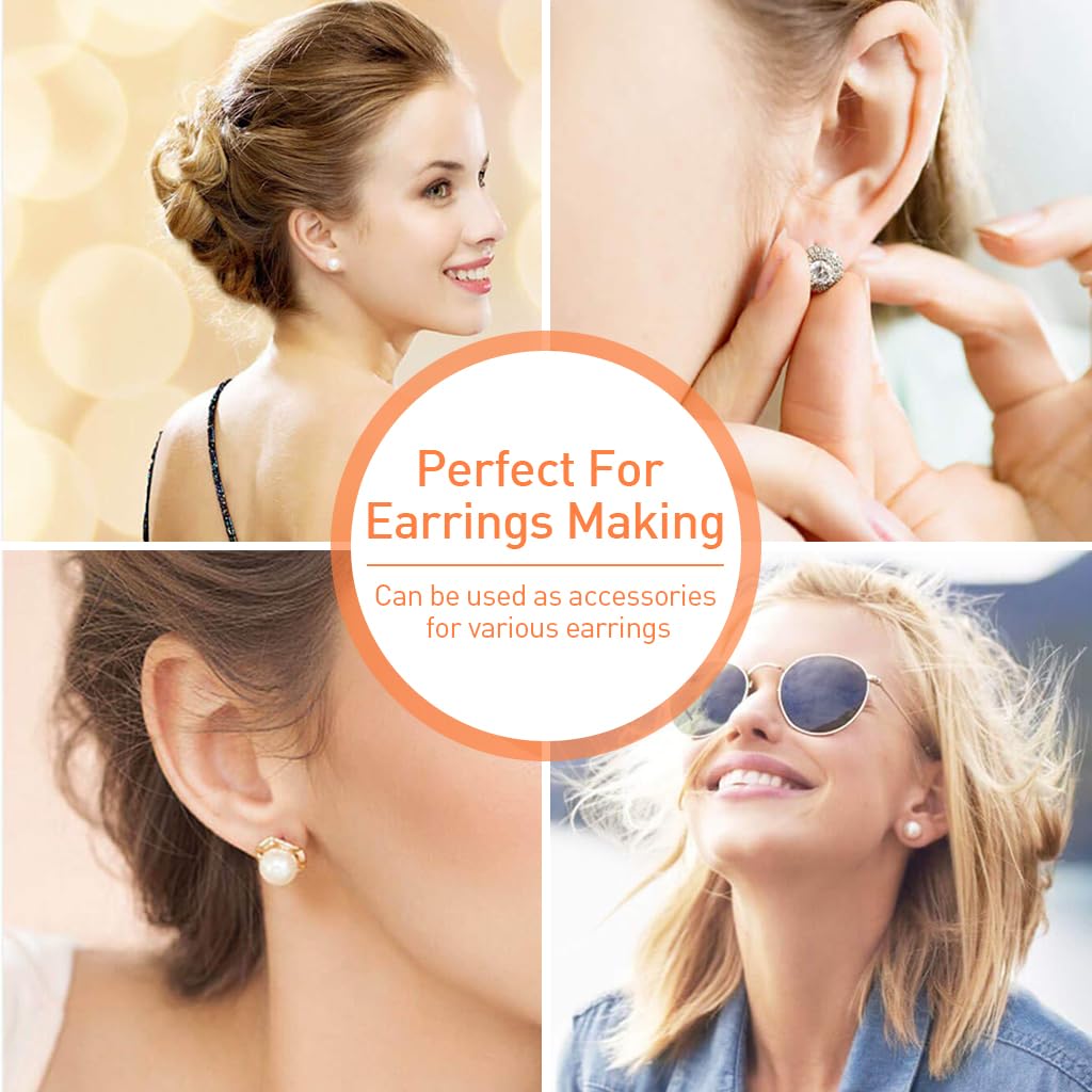 MAYCREATE 2000 Pieces Earring Jewellery Making Kit 2 Color Earring Back Stopper And Stud Earrings Post Kit with 3 Sizes Stainless Steel Silicone Earring Backs with Storage Box
