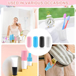 MAYCREATE Leak Proof Sleeves for Travel Bottles 24pcs with Elastic Silicone Seal | Reusable Toiletry Covers