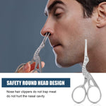 MAYCREATE Nose Trimmer for Men Nose Hair Scissors Kit, Stainless Steel Small Beauty Eyebrow Scissors, Safety Blunt Tip Scissors for Facial Hair Moustache Beard, with Storage Box (silver)