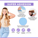 MAYCREATE 60 Pieces Tape-in Hair Extensions Adhesive Tabs Hair Extension Tape Tabs 4x0.8cm Double Side Adhesive Tape Sweat-proof Slim Invisible Hair Extension Tape Tabs