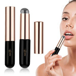 MAYCREATE Silicone Lip Balm Brush Set for Lipstick and Gloss Application with Lid | 2pcs Reusable Black Makeup Tool