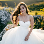 MAYCREATE Pearl Bra Straps for Women, Metal Underwear Bra Strap for Strapless Dress, Fashion Adjustable Replacement Shoulder Strap for Evening Dress, Bra Tops Dress - 1 Pair