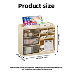 MAYCREATE Desk Organizer for Makeup and Stationery featuring Triple Drawer System | 23.2x11x19.4 cm Multi‑Compartment Storage Box
