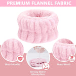 MAYCREATE 2 Pairs Wrist Spa Washband Microfiber Wrist Wash Towel Band Wristband for Washing Face Absorbent Wrist Sweatband for Women Girls, Prevent Liquid from Spilling (Blue+Pink)