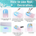 MAYCREATE® DIY Nail Decals Ocean Themed Nail Art Charms Pearl Seashell Starfish Nail Art Decals Assorted 12 Designs Non-adhesive DIY Nail Art Charms Nail Decals DIY Craft Nail Art Supplies