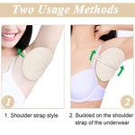 MAYCREATE Sweat Pads for Underarms featuring Adjustable Shoulder Strap and Washable Cotton | 2Pcs Beige for Women and Men