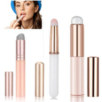 MAYCREATE Silicone Lipstick Brush for Lipstick Gloss and Balm | 3Pcs Reusable Set with Fine Bristles and Protective Caps