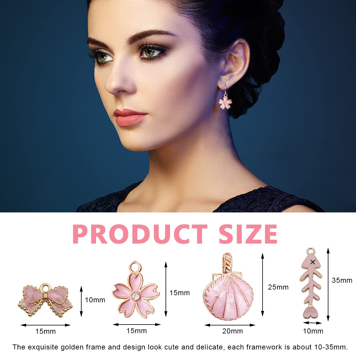 MAYCREATE Jewelry Making Pendant Kit for DIY Crafts featuring 31pcs Enamel Charms and Gold Plated Zinc Alloy Pendants