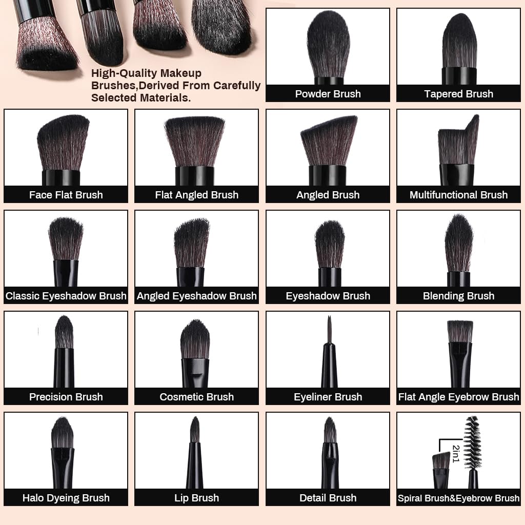 MAYCREATE Makeup Brush Set 18pcs Premium Synthetic Makeup Brushes Set Makeup Tools Full Set Makeup Brush for Beginners Makeup Artists Makeup Brush Set